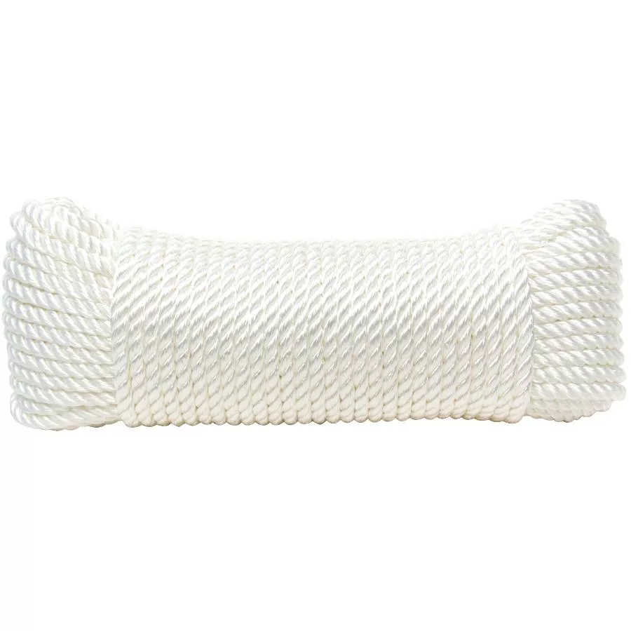 1/4" x 100' White Twist Nylon Rope