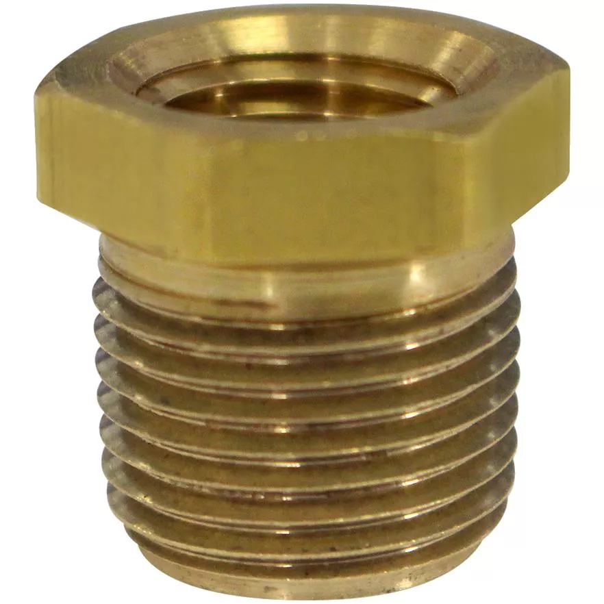 1/2" MPT x 3/8" FPT Brass Reducing Bushing