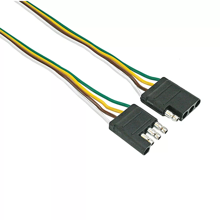 4-Way Flat Wiring Connector Loop - Vehicle + Trailer Ends, 60"