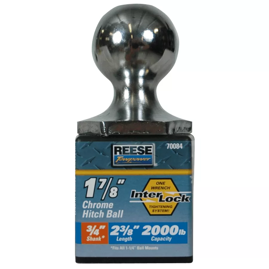 Interlock Towing Hitch Ball - Chrome, 1-7/8"